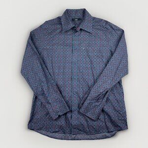 New Man France Men 6 Vintage Geometric Trippy AOP Print Blue / Pink